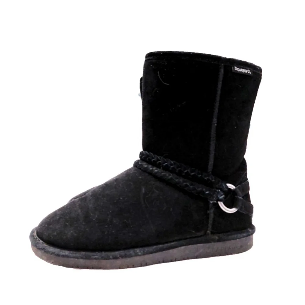 Bearpaw Womens 9M Black Adele Suede Pull On Boots - Picture 1 of 10